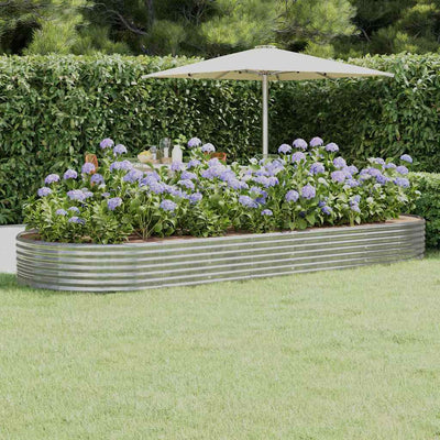 plantekasse 373x140x36 cm galvaniseret stål sølvfarvet