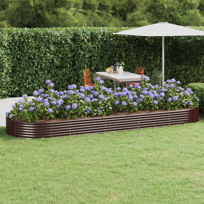plantekasse 450x140x36 cm galvaniseret stål brun