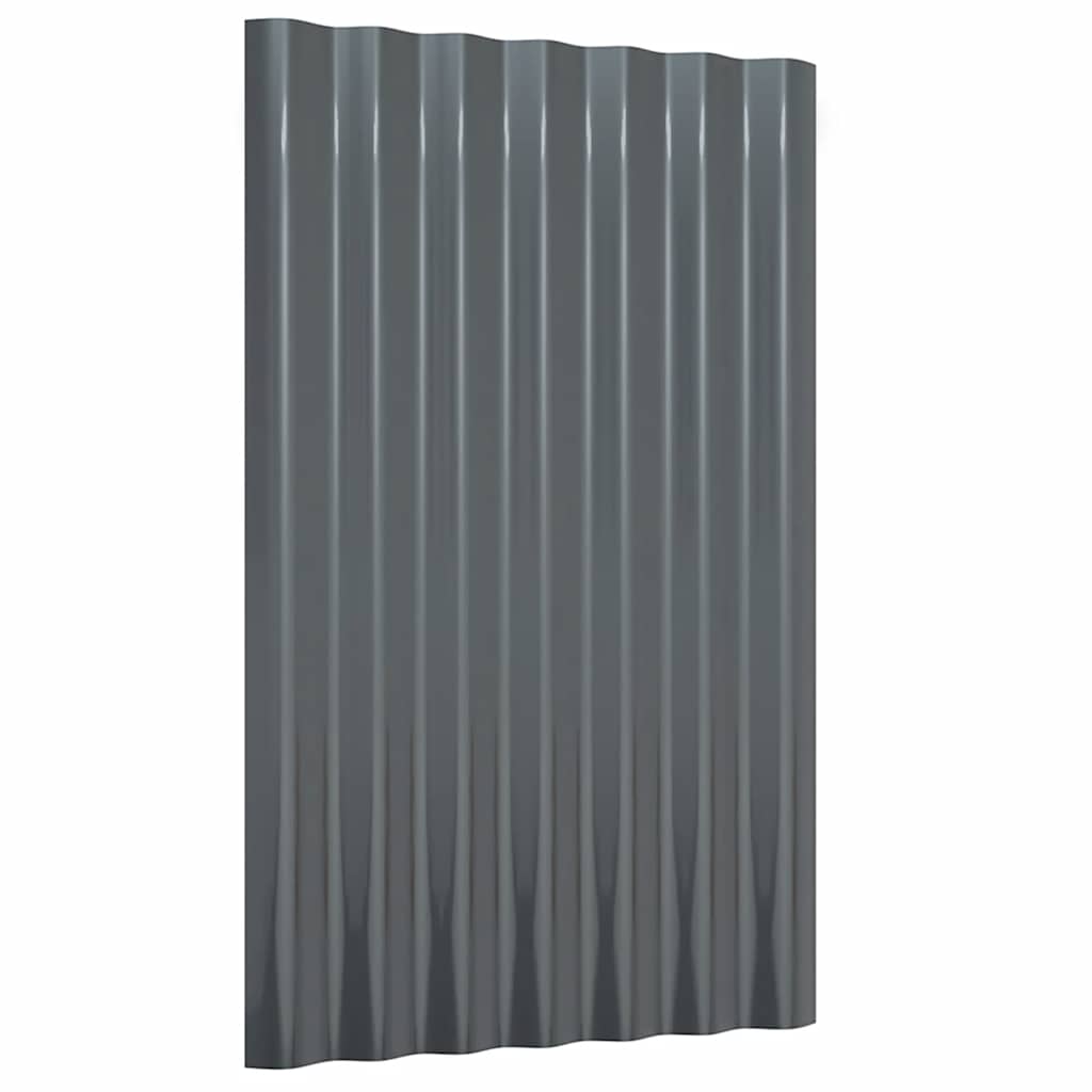 tagplader 12 stk. 60x36 cm galvaniseret stål antracitgrå
