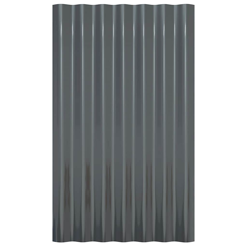 tagplader 12 stk. 60x36 cm galvaniseret stål antracitgrå