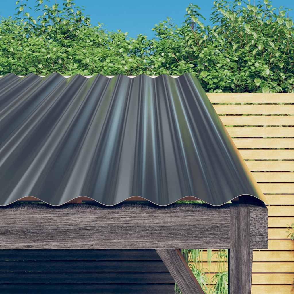 tagplader 12 stk. 60x36 cm galvaniseret stål antracitgrå