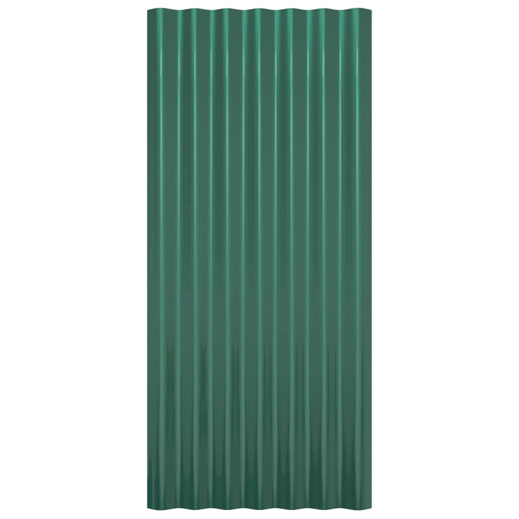 tagplader 12 stk. 80x36 cm galvaniseret stål grøn