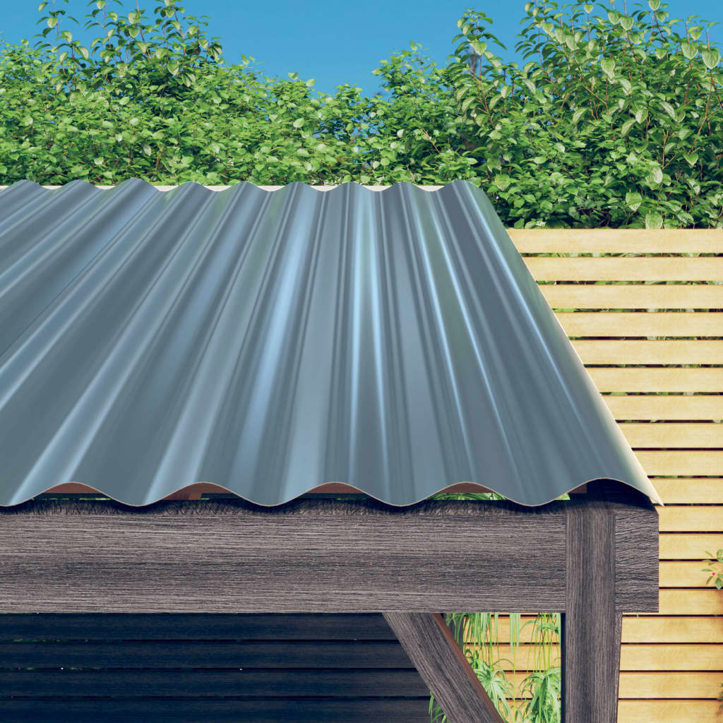 tagplader 12 stk. 80x36 cm galvaniseret stål grå