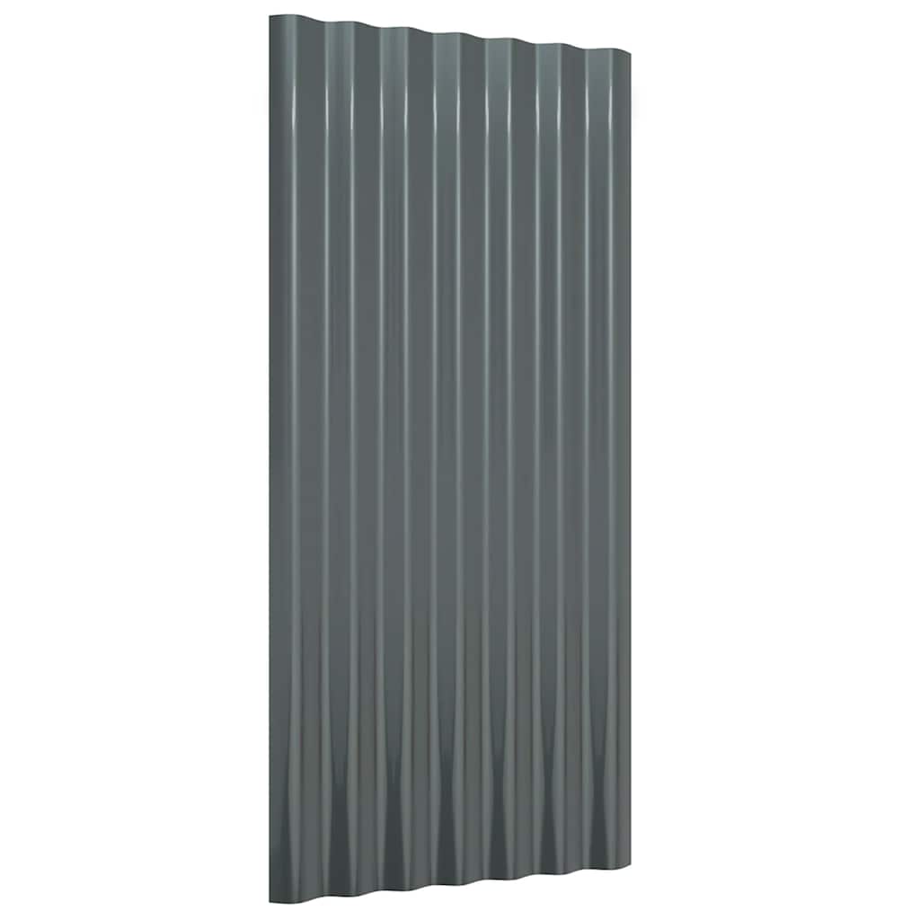 tagplader 12 stk. 80x36 cm galvaniseret stål antracitgrå