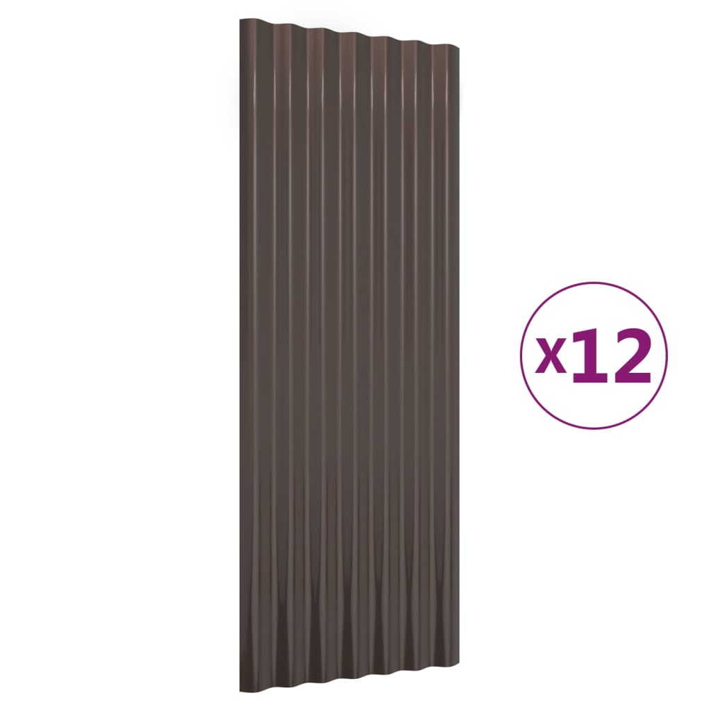 tagplader 12 stk. 100x36 cm galvaniseret stål brun