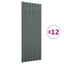 tagplader 12 stk. 100x36 cm galvaniseret stål antracitgrå