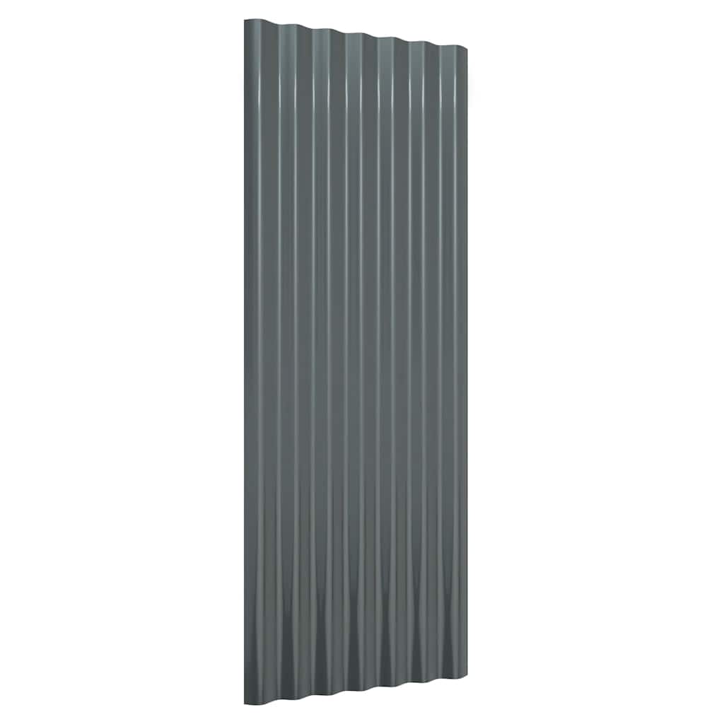 tagplader 12 stk. 100x36 cm galvaniseret stål antracitgrå