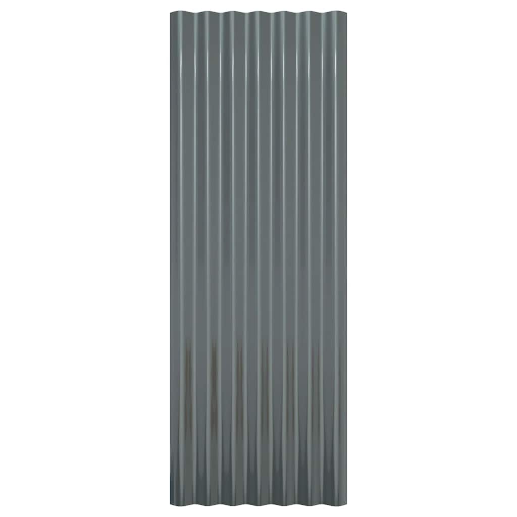 tagplader 12 stk. 100x36 cm galvaniseret stål antracitgrå