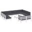 loungesæt til haven 12 dele med hynder massivt fyrretræ hvid