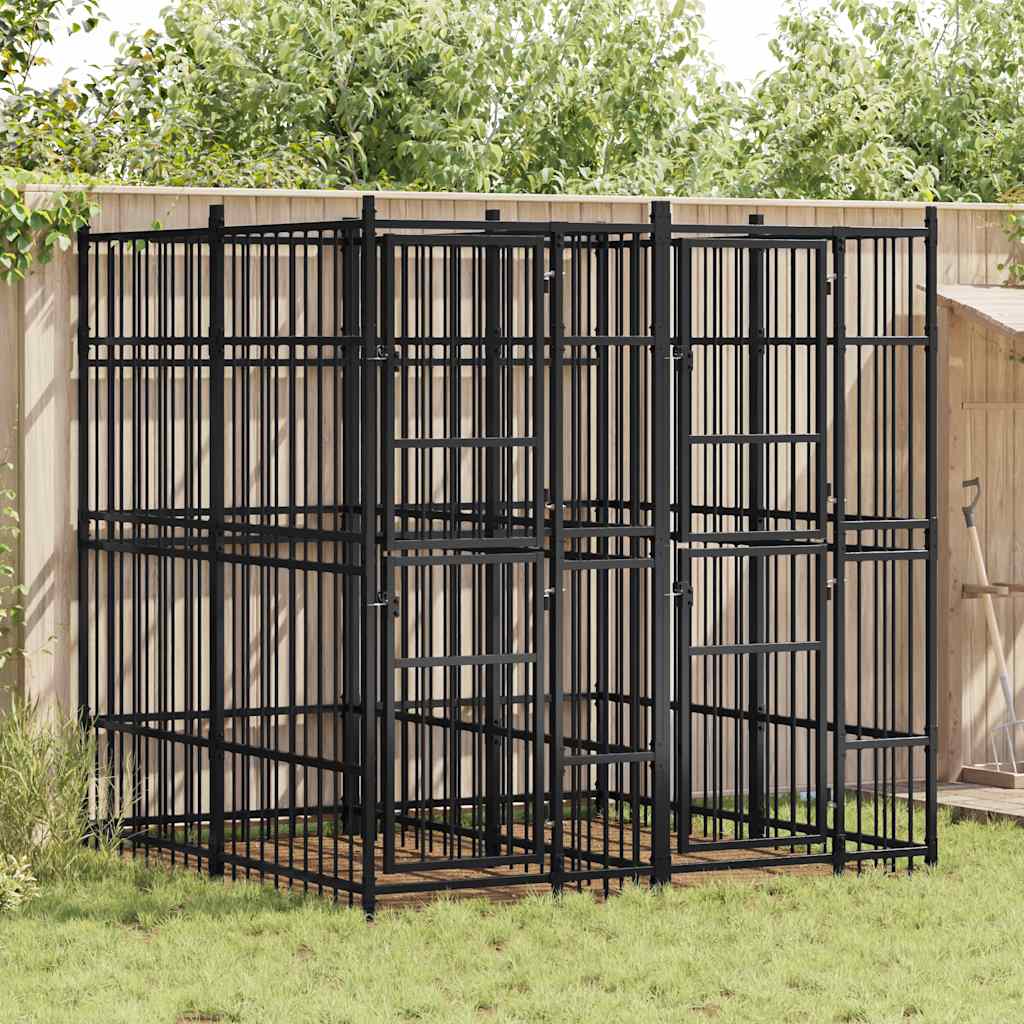 udendørs hundeløbegård 3,69 m² stål
