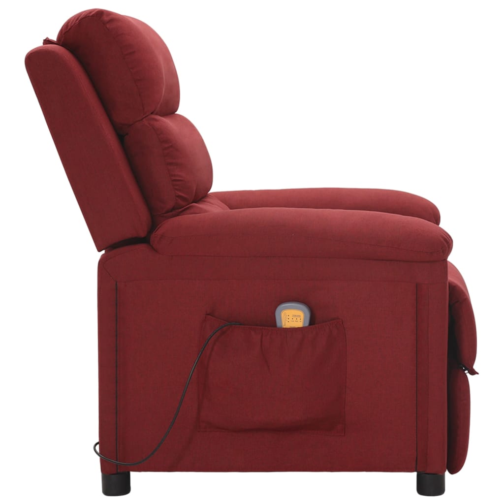 massagestol stof vinrød
