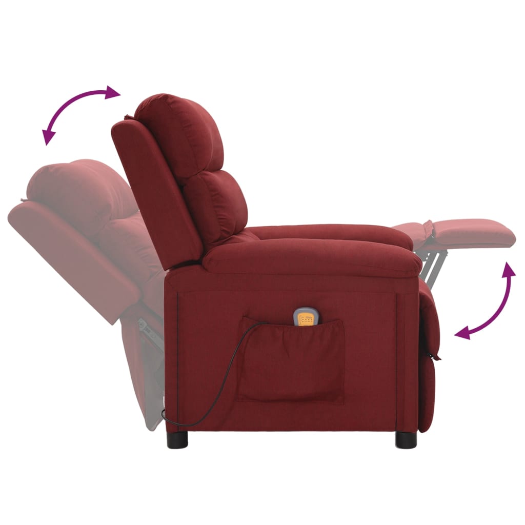massagestol stof vinrød