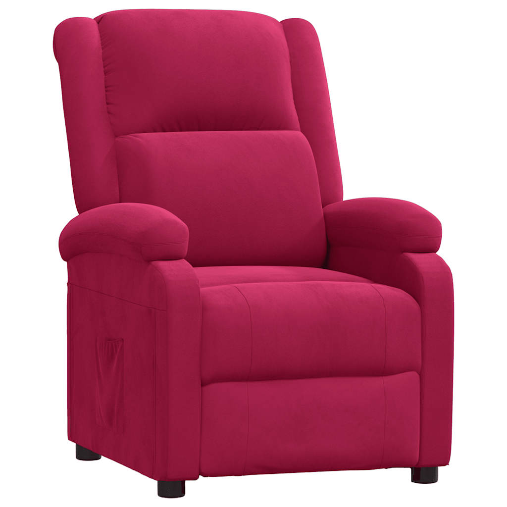 lænestol velour vinrød