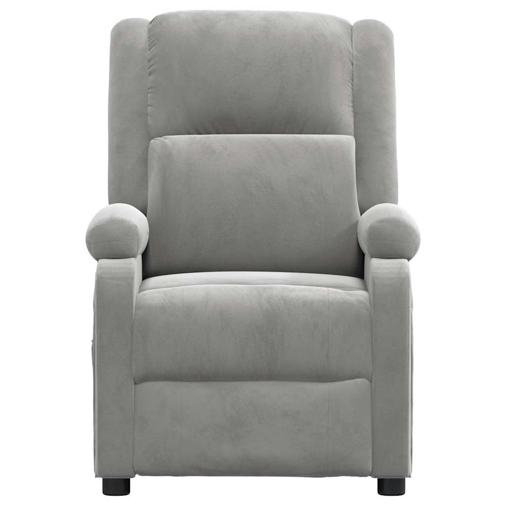 massagestol velour lysegrå