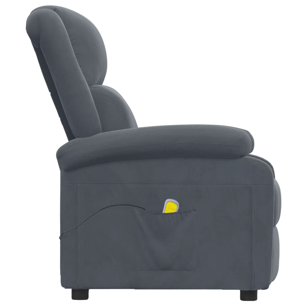 massagestol velour mørkegrå