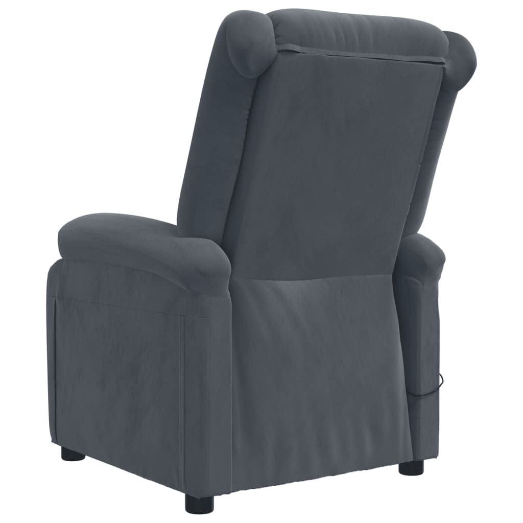 massagestol velour mørkegrå