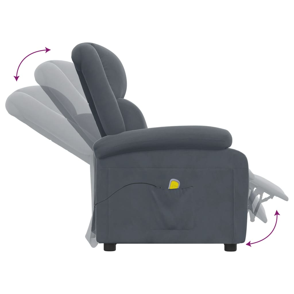 massagestol velour mørkegrå