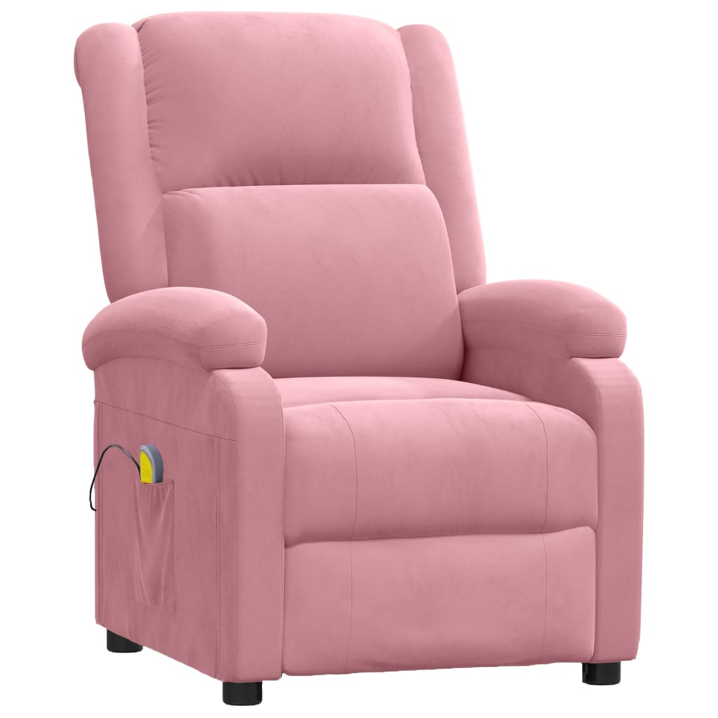massagestol velour lyserød
