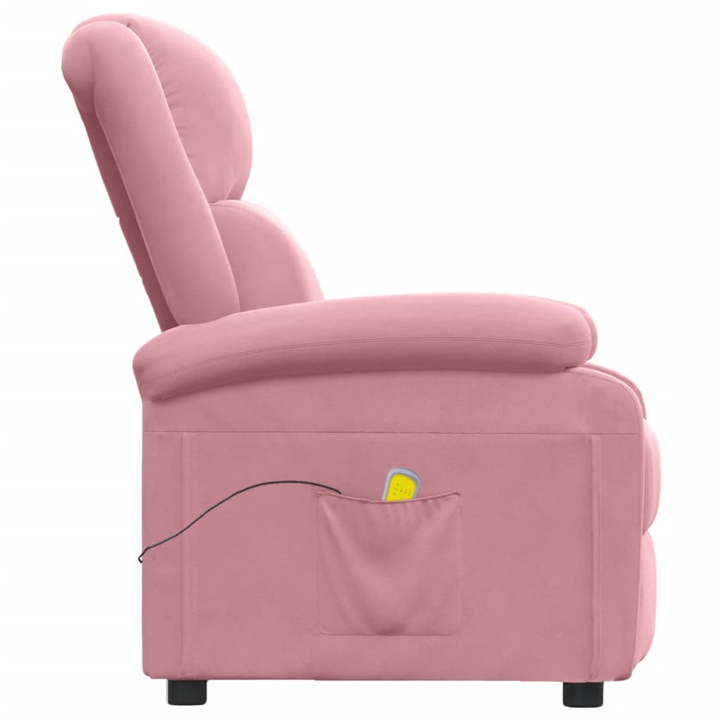 massagestol velour lyserød