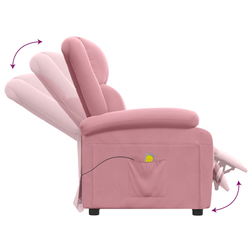 massagestol velour lyserød