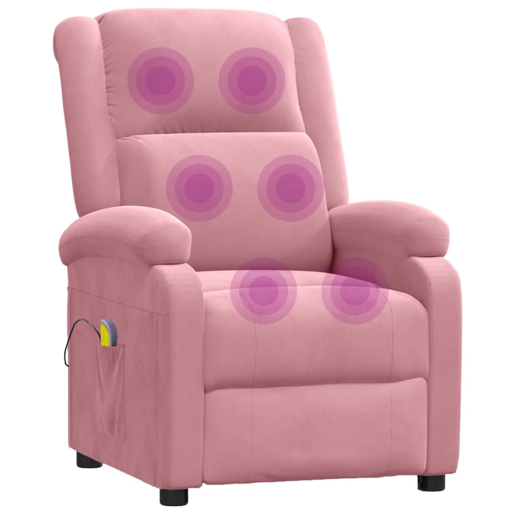 massagestol velour lyserød