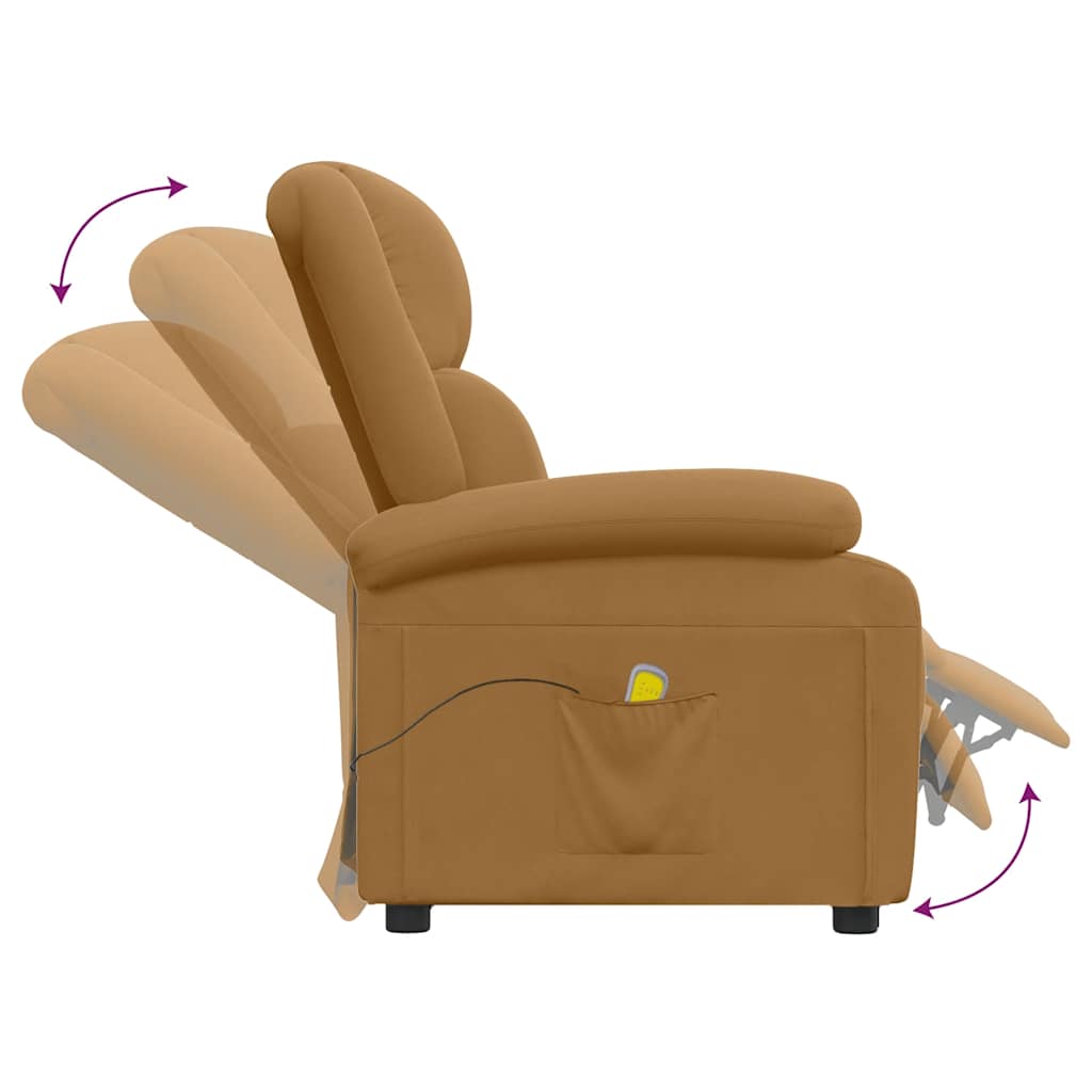 massagestol velour brun