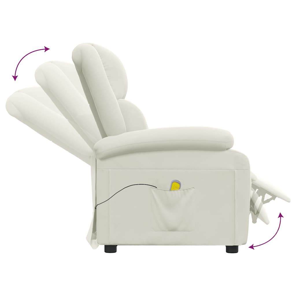 massagestol velour cremefarvet