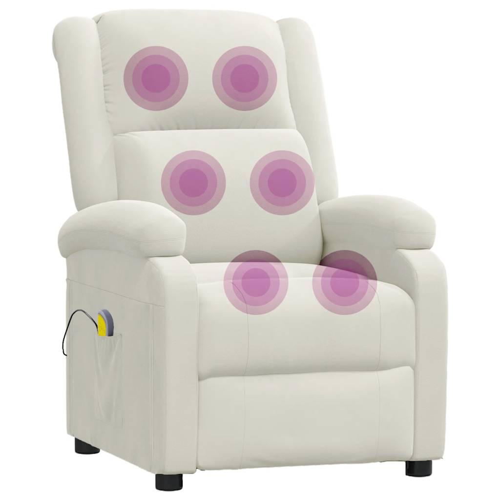 massagestol velour cremefarvet