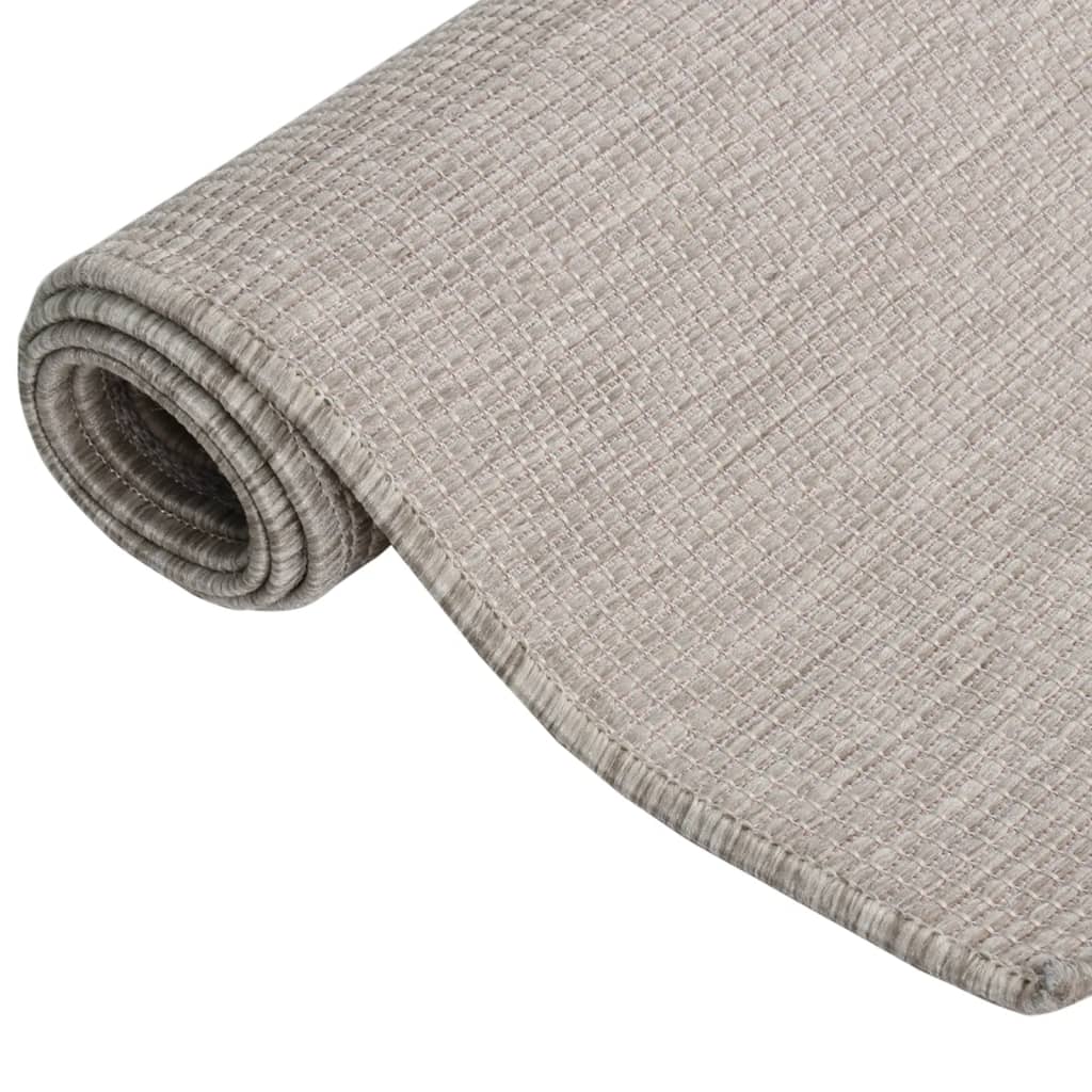 fladvævet udendørstæppe 80x150 cm lysegrå