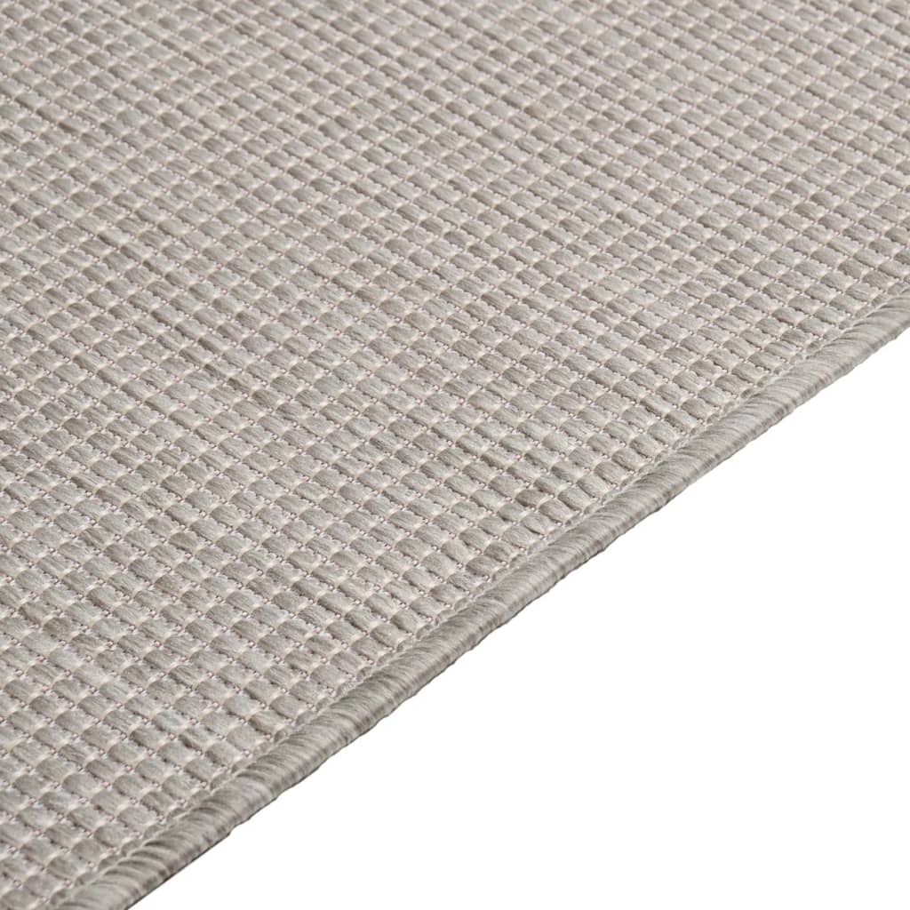 fladvævet udendørstæppe 80x150 cm lysegrå
