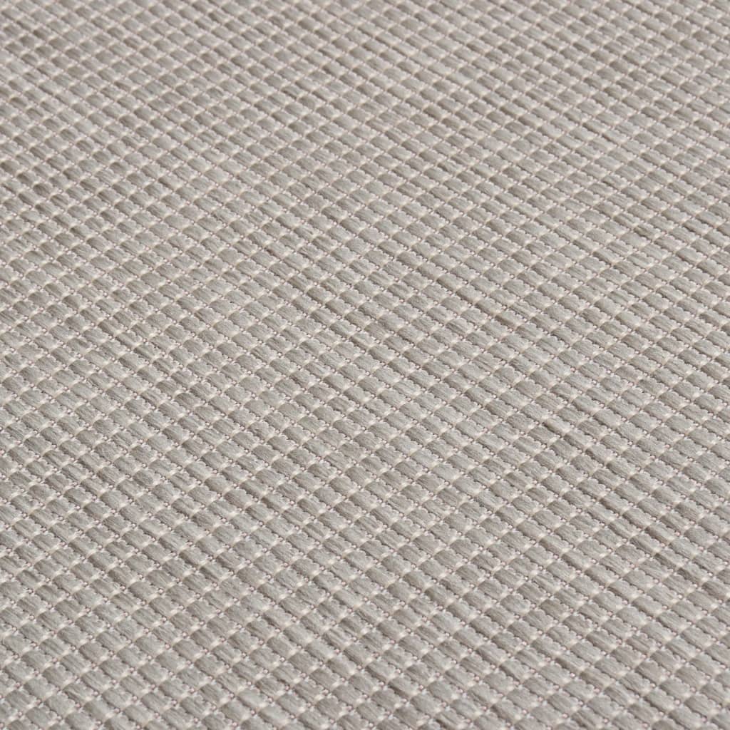 fladvævet udendørstæppe 80x250 cm lysegrå