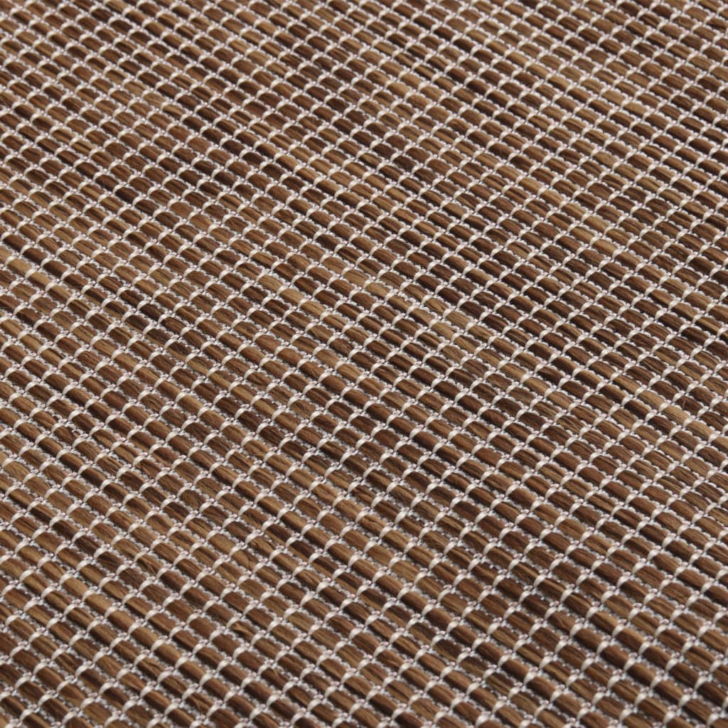 fladvævet udendørstæppe 80x250 cm brun