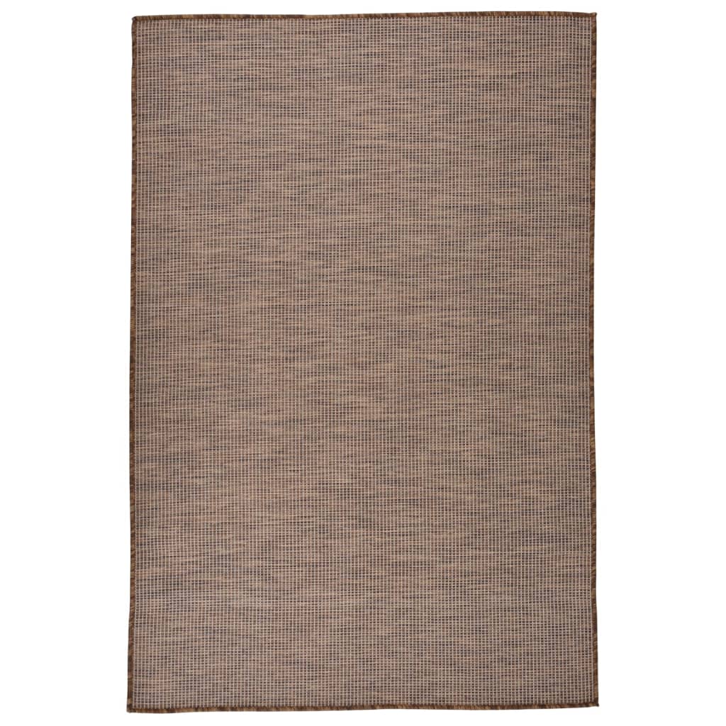 fladvævet udendørstæppe 120x170 cm brun