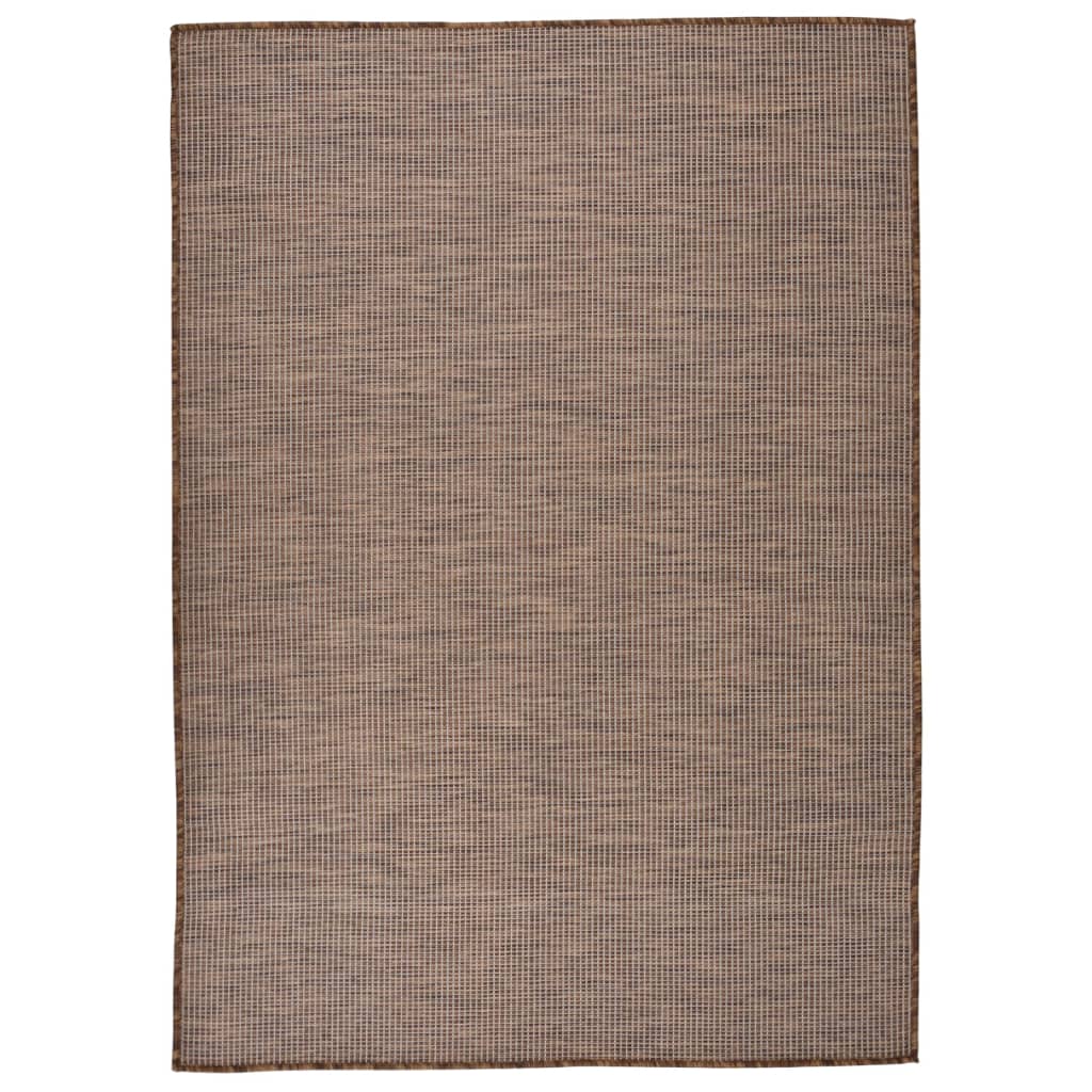 fladvævet udendørstæppe 140x200 cm brun