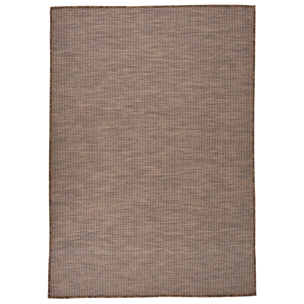 fladvævet udendørstæppe 160x230 cm brun