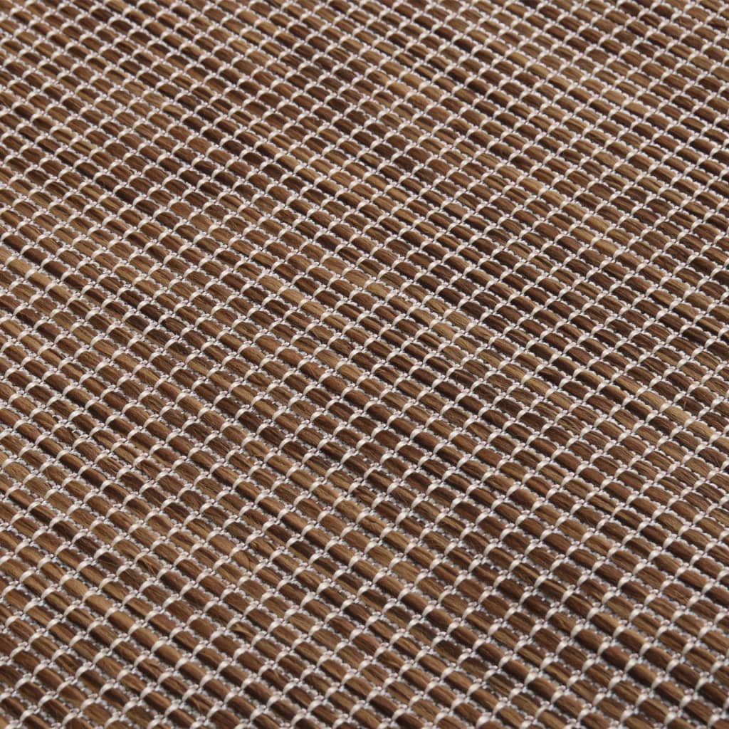 fladvævet udendørstæppe 160x230 cm brun
