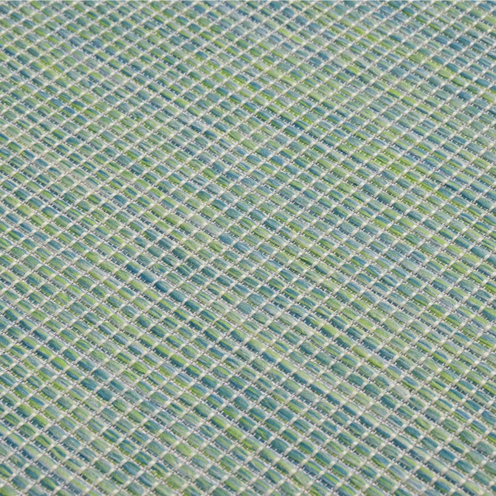 fladvævet udendørstæppe 100x200 cm turkis