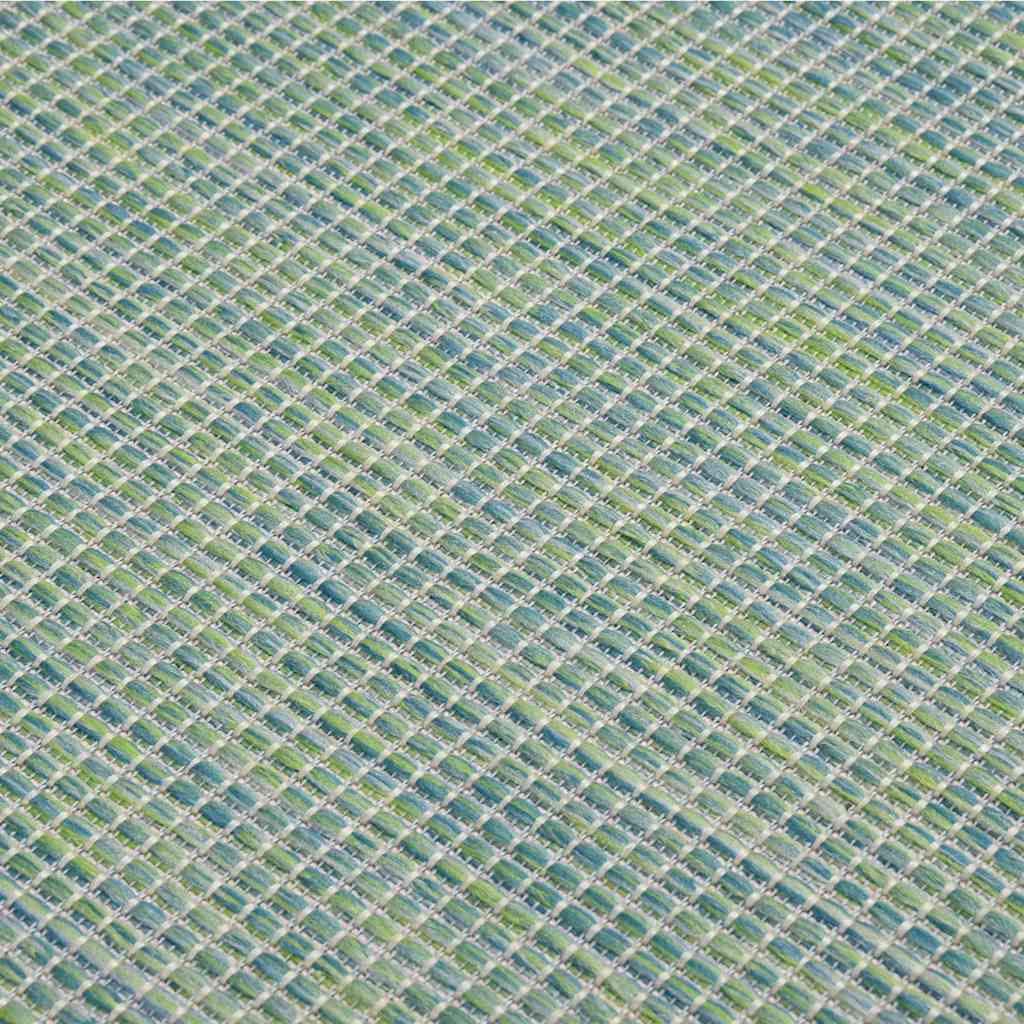 fladvævet udendørstæppe 160x230 cm turkis