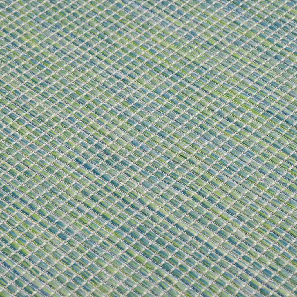 fladvævet udendørstæppe 200x280 cm turkis
