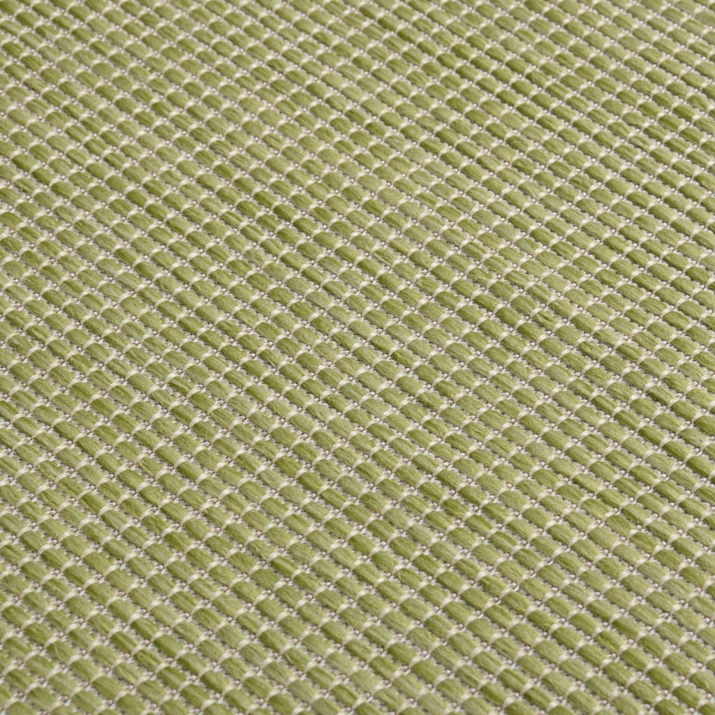 fladvævet udendørstæppe 100x200 cm grøn