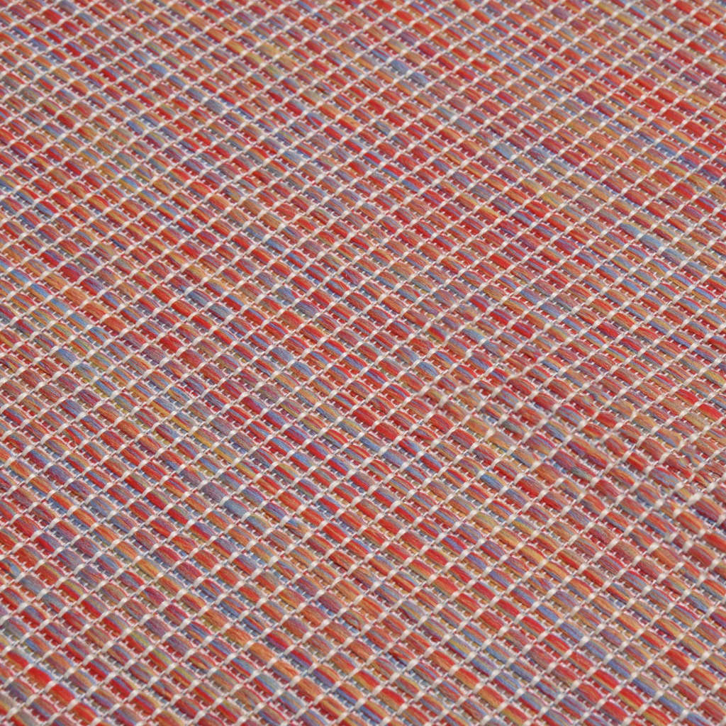 fladvævet udendørstæppe 200x280 cm rød