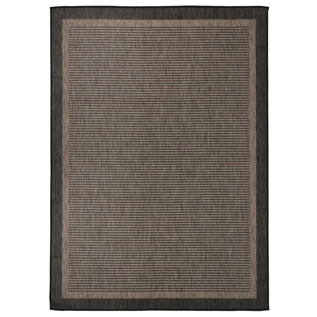 fladvævet udendørstæppe 200x280 cm mørkebrun