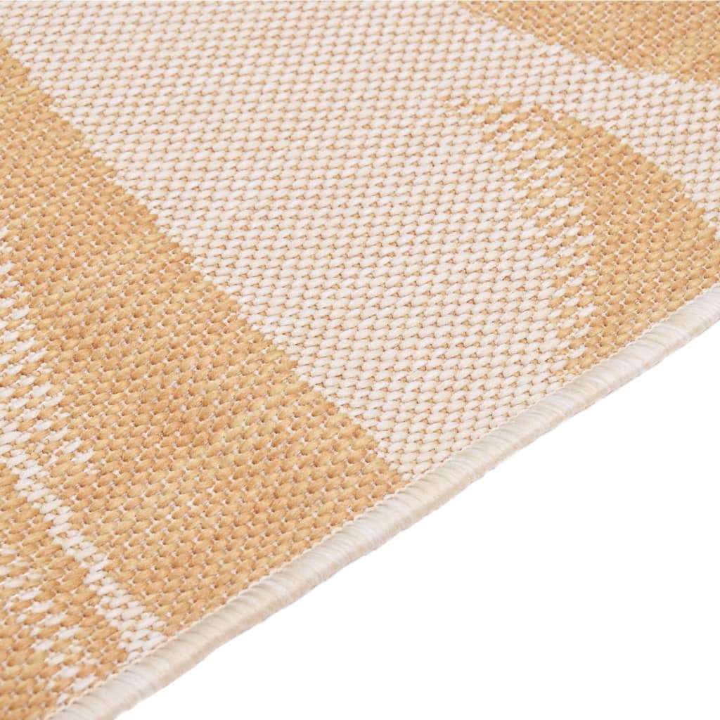 fladvævet udendørstæppe 80x250 cm bladmønster