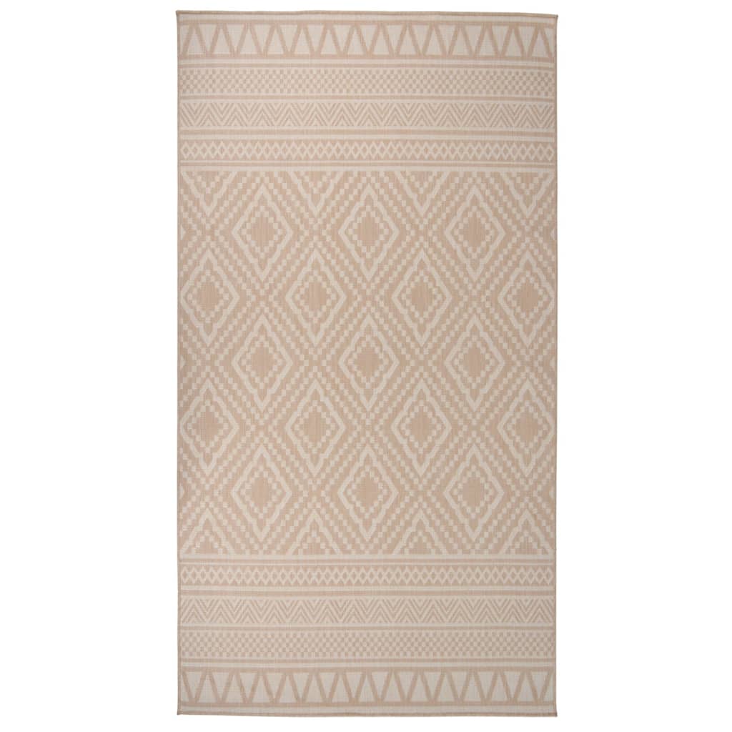 fladvævet udendørstæppe 80x150 cm stribet brun