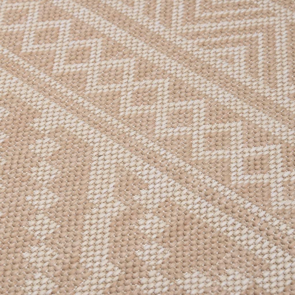 fladvævet udendørstæppe 80x150 cm stribet brun