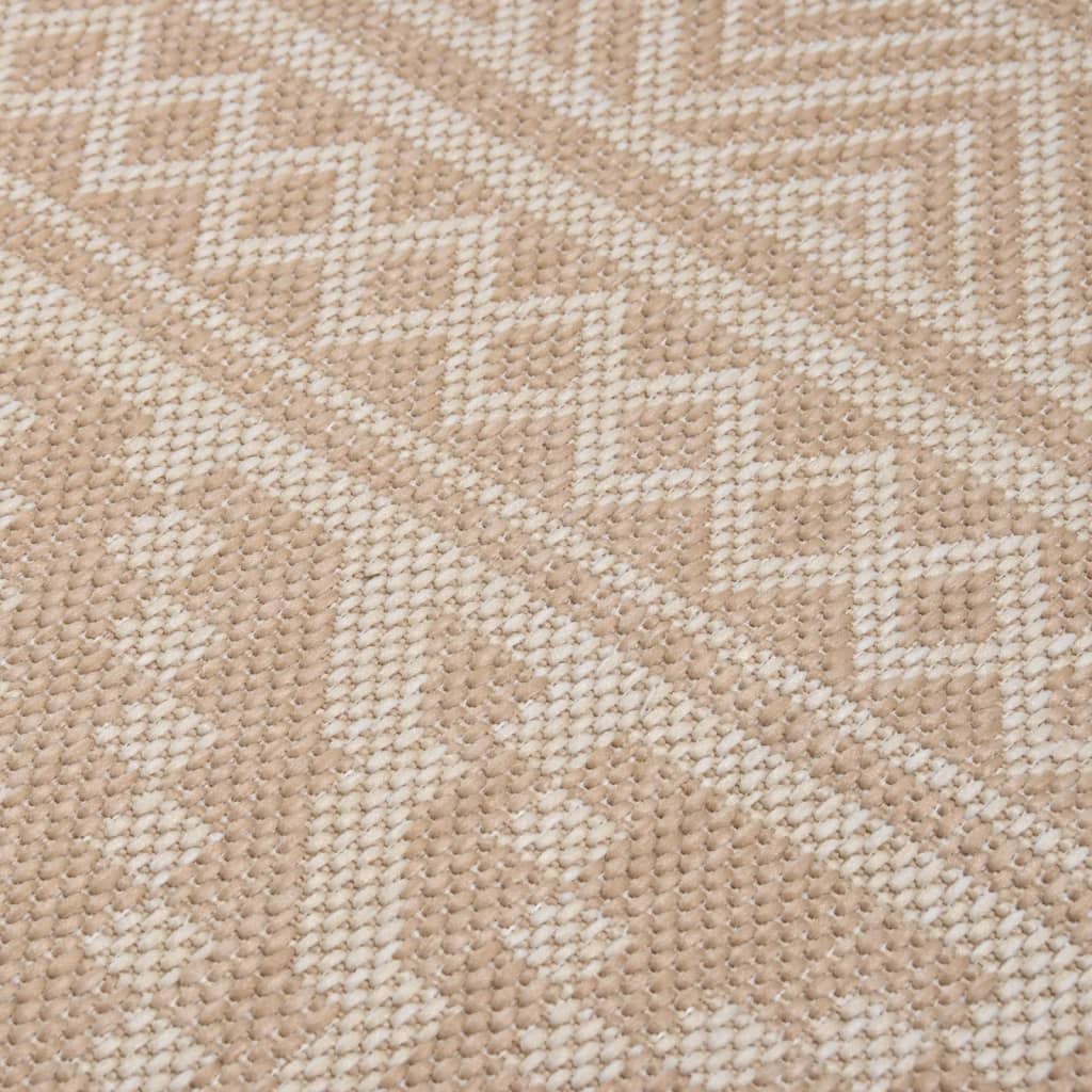 fladvævet udendørstæppe 120x170 cm stribet brun