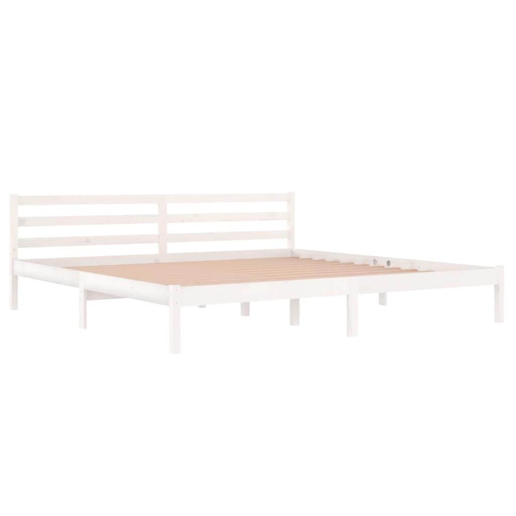 sengeramme 200x200 cm massivt fyrretræ hvid