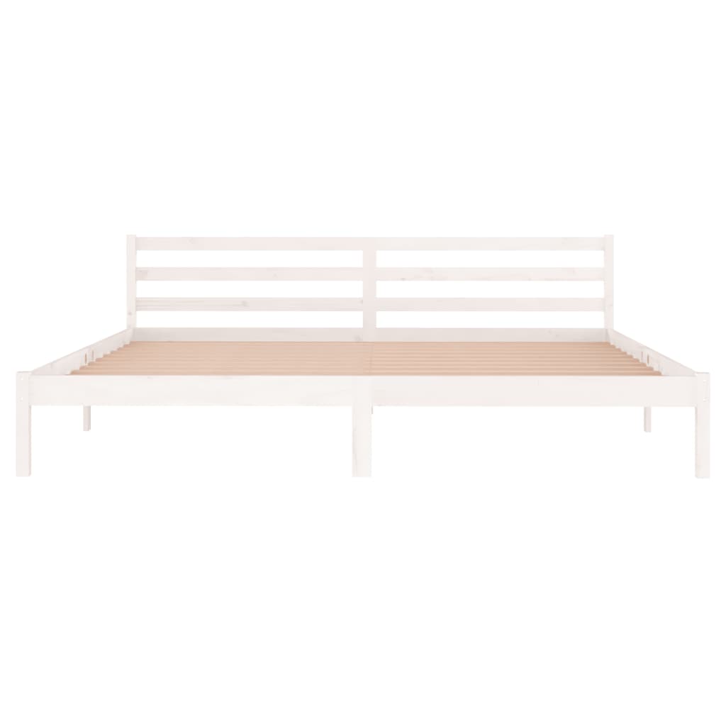 sengeramme 200x200 cm massivt fyrretræ hvid