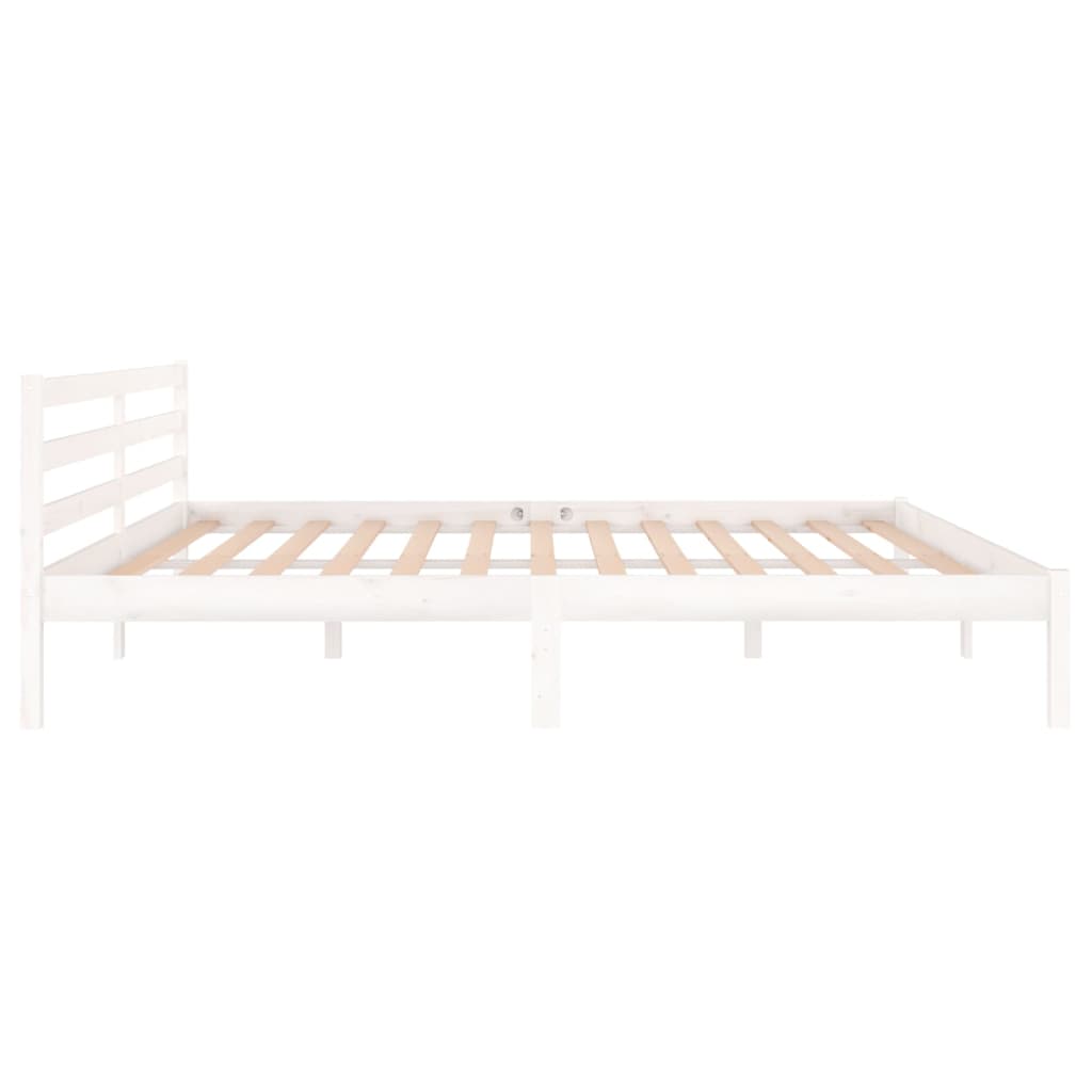 sengeramme 200x200 cm massivt fyrretræ hvid
