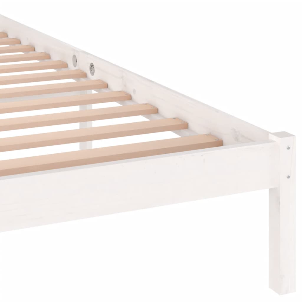 sengeramme 200x200 cm massivt fyrretræ hvid